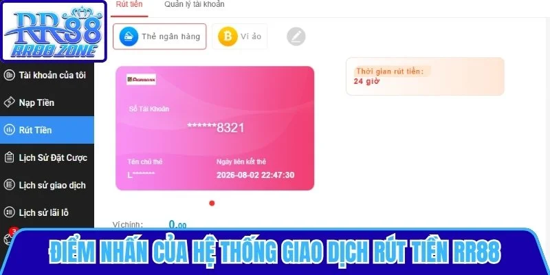 Điểm nhấn của hệ thống rút tiền RR88